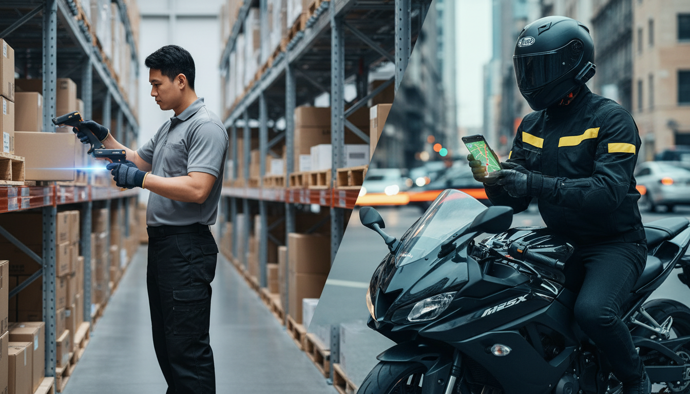 Warehouse roles and their tech connections for hiring rider no experience