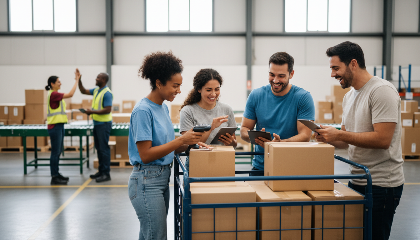 Amazon warehouse associates working in Mexico